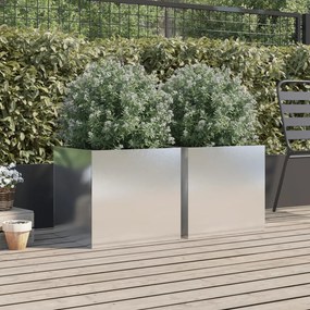 vidaXL Ζαρντινιέρες 2 τεμ. Ασημί 49x47x46 εκ από Ανοξείδωτο Ατσάλι