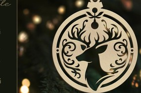 Σετ των 3 Intra απο ξύλο plywood 3mm-4mm πάχος Χριστουγεννιάτικο Στολίδι | | Δίασταση 8x8 cm INTRAFABR-109521496