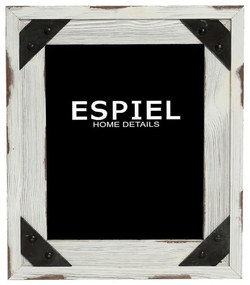 Κορνίζα 13x18cm SOF115 Λευκό 26x21x1,5cm Espiel Μέταλλο,Ξύλο