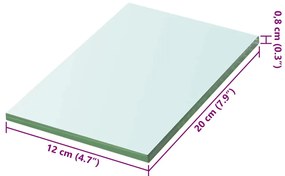 vidaXL Ράφι Πάνελ Διάφανο 20 x 12 εκ. Γυάλινο