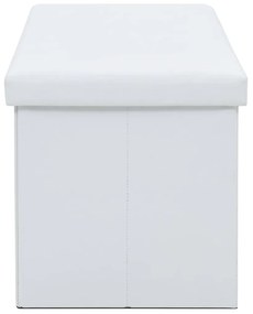 vidaXL Πάγκος Αποθήκευσης Λευκός 110 x 38 x 38 εκ. Συνθετικό Δέρμα