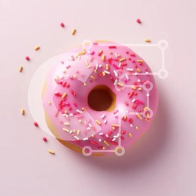 Σετ των 2 Intra Συλλεκτικό Ξύλινο Παζλ Plywood  4mm - Ροζ παγωμένο ντόνατ με ψεκασμούς Σε Ξύλινο Κουτί - Διαστάσεις: 10x10 cm – 25 κομμάτια