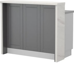 Πάγκος νησίδας Tahoma-Μήκος: 120 εκ.-Γραφίτης-White Marble