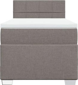 vidaXL Κρεβάτι Boxspring με Στρώμα Taupe 90x200 εκ. Υφασμάτινο
