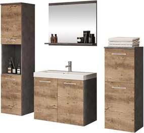 Σετ μπάνιου Malo-Ανθρακί - Φυσικό