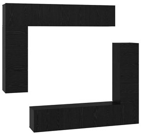 vidaXL Σετ επίπλου τηλεόρασης 8 pcs Μαύρη δρυς 80 x 30 x 30 εκ