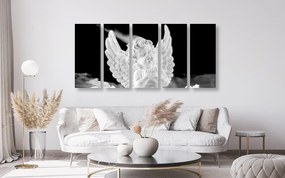 Εικόνα 5 μερών ασπρόμαυρος άγγελος στον ουρανό - 200x100