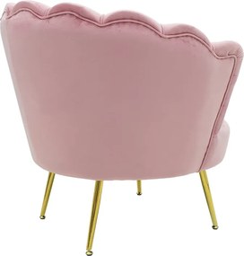 Πολυθρόνα Daimon pakoworld βελούδο ροζ-χρυσό 79x74x78εκ