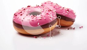 Σετ των 2 Intra Συλλεκτικό Ξύλινο Παζλ Plywood 4mm - Νόστιμα ροζ και σοκολατένια ντόνατς Σε Ξύλινο Κουτί - Διαστάσεις: 10x10 cm – 25 κομμάτια