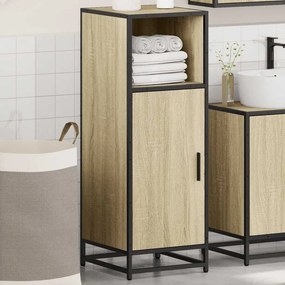 vidaXL Ντουλάπι Μπάνιου Sonoma Δρυς 35x37,5x100 εκ. από Τεχνητό Ξύλο