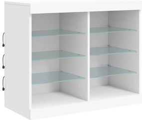 vidaXL Μπουφές με Φώτα LED Λευκός 81 x 37 x 67 εκ.