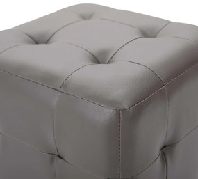 vidaXL Κομοδίνα 2 τεμ. Γκρι 30 x 30 x 30 εκ. από Συνθετικό Δέρμα