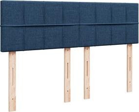 vidaXL Κρεβάτι Boxspring με Στρώμα Μπλε 160x200 εκ. Υφασμάτινο