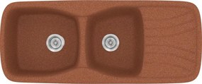 Kitchen Sink Sanitec Classic 311 Inset 120x51 cm Granite Terracotta