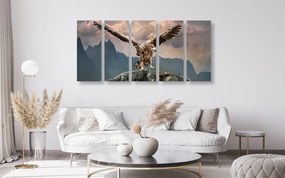 Εικόνα 5 μερών αετός με απλωμένα φτερά πάνω από τα βουνά - 100x50