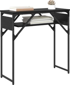 vidaXL ΤραπέζιΚονσόλας Μαύρη Οξυά 75x30x75εκ. Επεξεργασμένο ξύλο