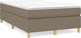 vidaXL Κρεβάτι Boxspring με Στρώμα Taupe 120x190 εκ. Υφασμάτινο