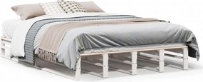vidaXL Σκελετός Κρεβ. Χωρίς Στρώμα Λευκό 140x200 εκ Μασίφ Πεύκο