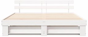 vidaXL Σκελετός Κρεβατιού Λευκό 180 x 200 cm Μασίφ ξύλο πεύκου