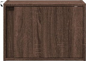 vidaXL Κομοδίνα Επιτοίχια με Φώτα LED 2 τεμ. Καφέ Δρυς