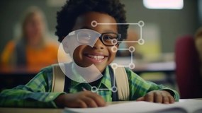 Intra Συλλεκτικό Ξύλινο Παζλ Plywood 4mm - Νεαρό αγόρι που γράφει στο γραφείο Σε Ξύλινο Κουτί - Διαστάσεις Puzzle: 10x10 cm – 25 κομμάτια