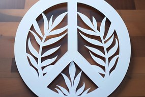 Intra απο ξύλο plywood  Χρώμα wenge 3mm-4mm πάχος - Cricut Πινακίδα ειρήνης με Δίασταση 20x20 cm INTRAFABR-115280560