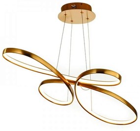 Φωτιστικό Οροφής Led 6151 L100cm 4200Lm Gold Inlight Μέταλλο,Ακρυλικό