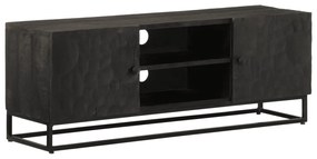 vidaXL Έπιπλο Τηλεόρασης Μαύρο 110x30x40εκ.Μασίφ Ξύλο Μάνγκο &amp; Σίδηρος