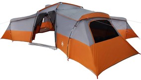 vidaXL Οικογενειακή Σκηνή Γκρι και πορτοκαλί 833 x 585 x 216 εκ.