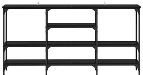 vidaXL Τραπέζι κονσόλας με ράφι Μαύρη δρυς 160 x 29 x 80 εκ.