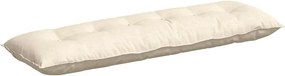 vidaXL Μαξιλάρι Πλάτης Κρεμ 160 x 50 cm Υφασμάτινο Κορντουρά