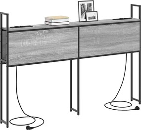 vidaXL Κεφαλάρι Αποθήκης με Σταθμό Φόρτισης Γκρι sonoma