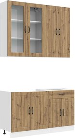 vidaXL Μονάδα κουζίνας LUCCA 4 pcs Artisan Δρυς Επεξεργασμένο Ξύλο
