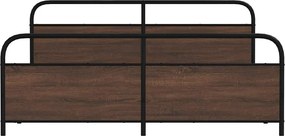 vidaXL Σκελετός Κρεβ. Χωρίς Στρώμα Καφέ Δρυς 183x213 εκ. Μεταλλικό