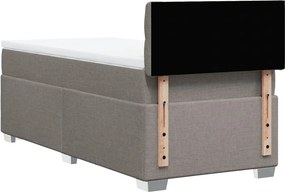 vidaXL Κρεβάτι Boxspring με Στρώμα Taupe 90x190 εκ.Υφασμάτινο
