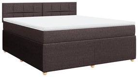 ΚΡΕΒΑΤΙ BOXSPRING ΜΕ ΣΤΡΩΜΑ ΣΚΟΥΡΟ ΚΑΦΕ 180X200 ΕΚ ΥΦΑΣΜΑΤΙΝΟ 3287538