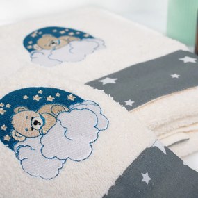 Παιδικές Πετσέτες (Σετ 2τμχ) Dimcol Cloudy Bear 177 Ecru-Grey