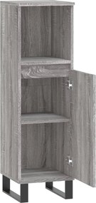 vidaXL Ντουλάπι Μπάνιου Γκρι Sonoma 30x30x100 εκ. Επεξεργασμένο Ξύλο