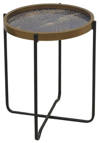BIG FISH SIDE TABLE ΠΟΛΥΧΡΩΜΟ ΜΕ PATTERN ΜΑΥΡΟ D40xH57,5cm 04-0433