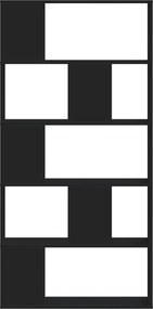 vidaXL Βιβλιοθήκη 5 Επιπέδων Μαύρη 80,5x23,5x162,5 εκ. Επεξεργ. Ξύλο