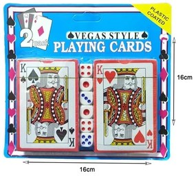 Τράπουλα σετ 2τμχ και ζάρια - Vegas style playing cards 2pcs
