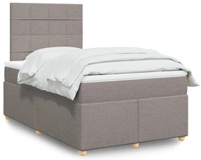 vidaXL Κρεβάτι Boxspring με Στρώμα Taupe 120x200 εκ. Υφασμάτινο