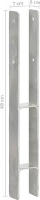 vidaXL Στηρίγματα Περίφραξης 6 τεμ. Ασημί 7x6x60 εκ. Γαλβανισμ. Ατσάλι