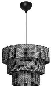 GloboStar® LEVEL 203-0276 Μοντέρνο Κρεμαστό Φωτιστικό Καπέλο Μονόφωτο 1 x E27 IP20 Γκρι Διάτρητο Ύφασμα - Μ38 x Π38 x Υ30cm