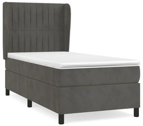 ΚΡΕΒΑΤΙ BOXSPRING ΜΕ ΣΤΡΩΜΑ ΣΚΟΥΡΟ ΓΚΡΙ 90X200 ΕΚ. ΒΕΛΟΥΔΙΝΟ 3129310