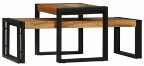 vidaXL Τραπεζάκι σαλονιού 2 pcs Καφέ Μασίφ ξύλο ακακίας