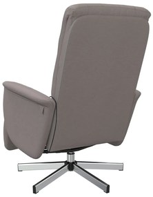 vidaXL Πολυθρόνα Μασάζ Ανακλινόμενη με Υποπόδιο Γκρι / Μπεζ Υφασμάτινη