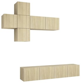 vidaXL Έπιπλα Τηλεόρασης Σετ 7 Τεμαχίων Sonoma Δρυς από Επεξ. Ξύλο