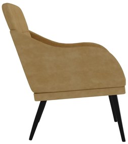 Πολυθρόνα Καφέ 63x76x80 εκ. Βελούδινη 351442