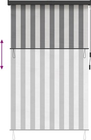 vidaXL Ρόλερ Γκρι και Λευκό 120 x 250 cm Ύφασμα και Αλουμίνιο
